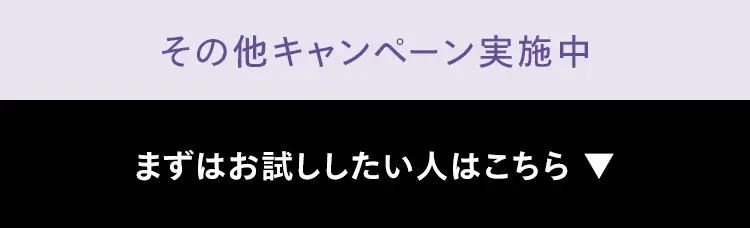 その他キャンペーン実施中
まずはお試ししたい人はこちら ▼