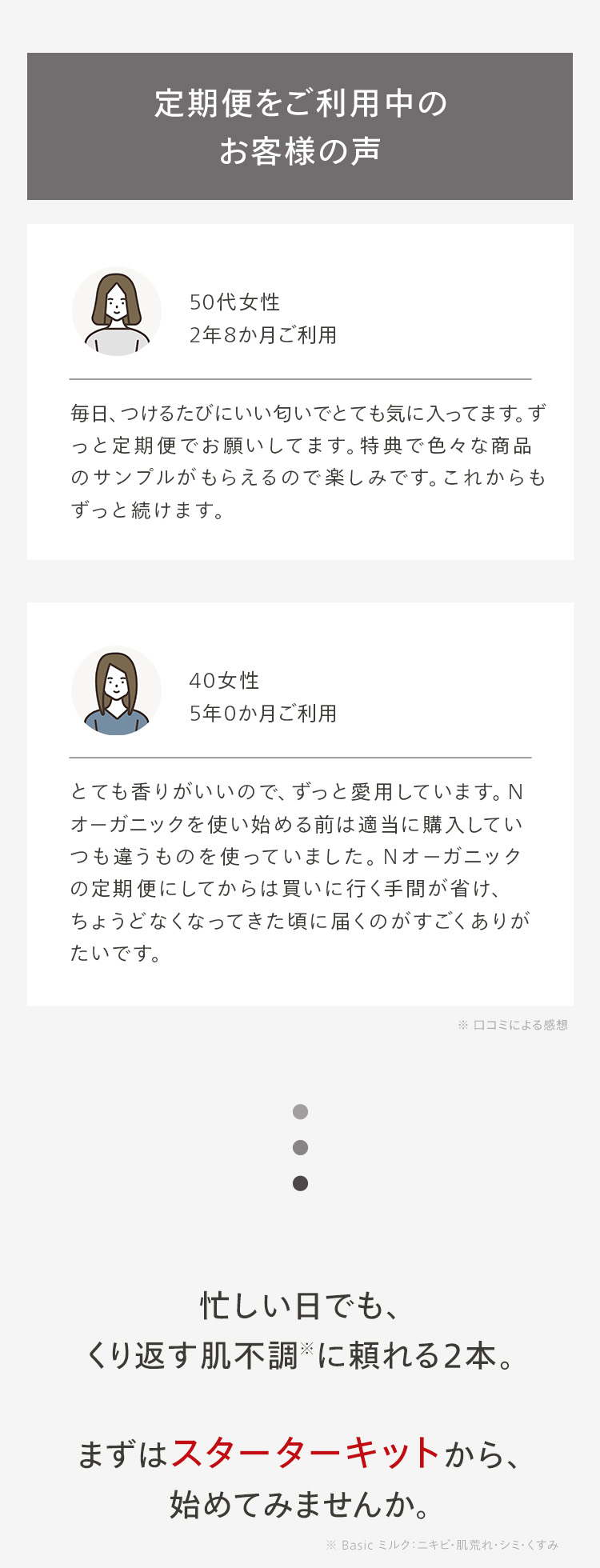 定期便をご利用中の
お客様の声