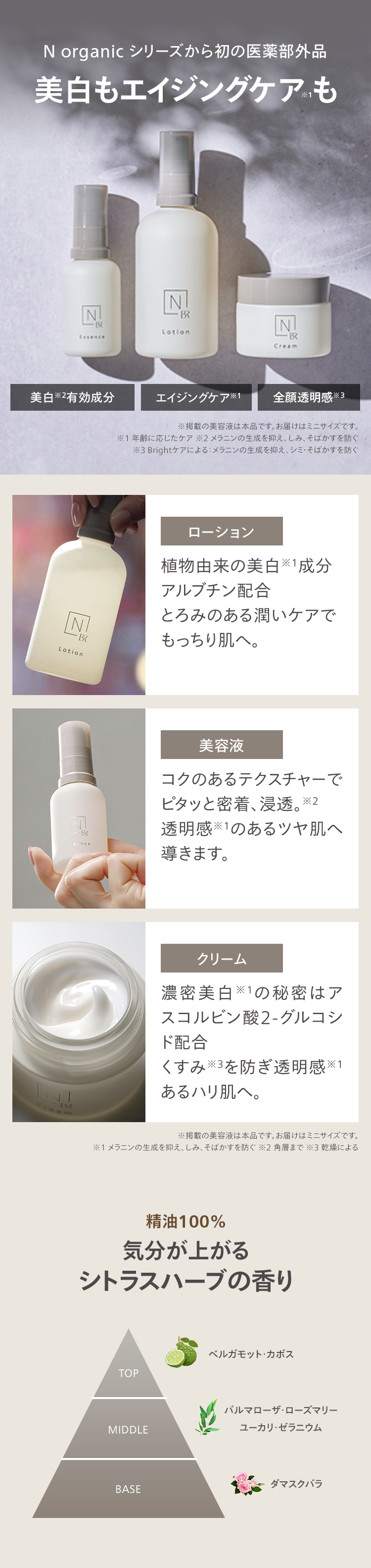 N organic シリーズから初の医薬部外品
美白もエイジングケアも