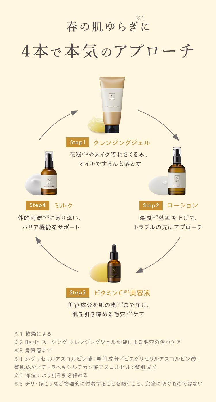 *1
春の肌ゆらぎに
4本で本気のアプローチ