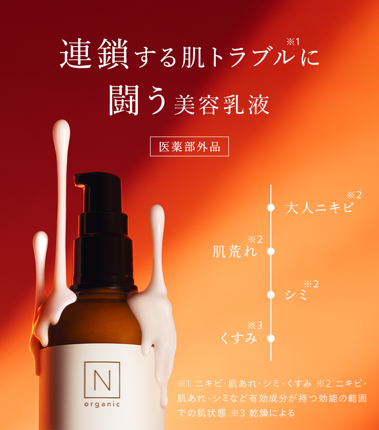 連鎖する肌トラブルに
闘う美容乳液
