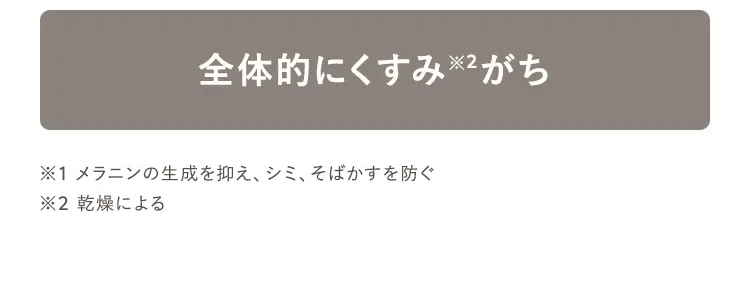 全体的にくすみがち