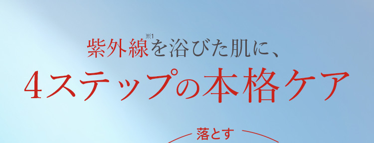 紫外線を浴びた肌に、
4ステップの本格ケア